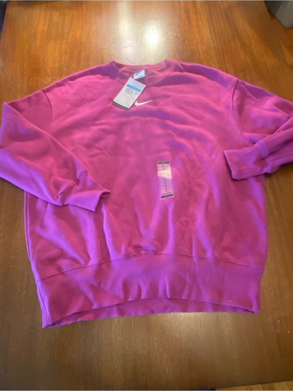 Nike Studio Fleece Crewneck Sweatshirt Womens Medium Purple Magenta NWT DZ3020